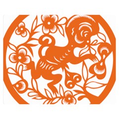 Chinese Zodiac Horoscope Monkey Star Orange Double Sided Flano Blanket (medium)  by Mariart