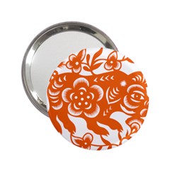 Chinese Zodiac Horoscope Pig Star Orange 2 25  Handbag Mirrors