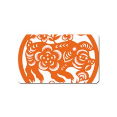 Chinese Zodiac Horoscope Pig Star Orange Magnet (name Card)
