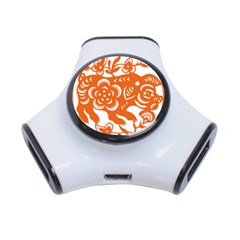 Chinese Zodiac Horoscope Pig Star Orange 3-port Usb Hub