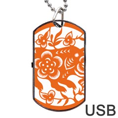 Chinese Zodiac Horoscope Pig Star Orange Dog Tag Usb Flash (two Sides)