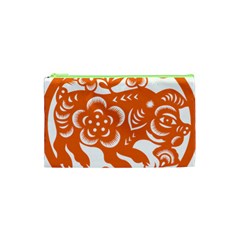 Chinese Zodiac Horoscope Pig Star Orange Cosmetic Bag (xs) by Mariart