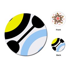 Circle Line Chevron Wave Black Blue Yellow Gray White Playing Cards (round) 