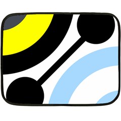 Circle Line Chevron Wave Black Blue Yellow Gray White Double Sided Fleece Blanket (mini)  by Mariart