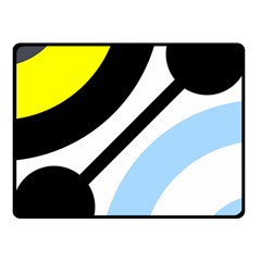 Circle Line Chevron Wave Black Blue Yellow Gray White Fleece Blanket (small) by Mariart