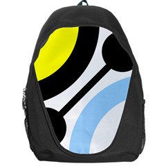 Circle Line Chevron Wave Black Blue Yellow Gray White Backpack Bag