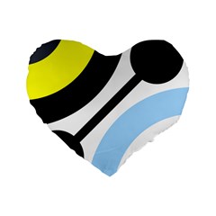 Circle Line Chevron Wave Black Blue Yellow Gray White Standard 16  Premium Heart Shape Cushions by Mariart