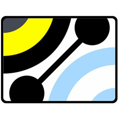 Circle Line Chevron Wave Black Blue Yellow Gray White Double Sided Fleece Blanket (large)  by Mariart