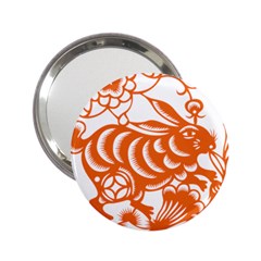 Chinese Zodiac Horoscope Rabbit Star Orange 2 25  Handbag Mirrors