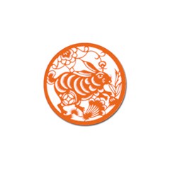 Chinese Zodiac Horoscope Rabbit Star Orange Golf Ball Marker (4 Pack)