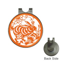 Chinese Zodiac Horoscope Rabbit Star Orange Hat Clips With Golf Markers by Mariart