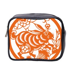 Chinese Zodiac Horoscope Rabbit Star Orange Mini Toiletries Bag 2-side