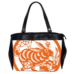 Chinese Zodiac Horoscope Rabbit Star Orange Office Handbags (2 Sides) 
