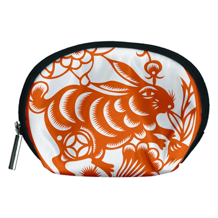 Chinese Zodiac Horoscope Rabbit Star Orange Accessory Pouches (Medium) 