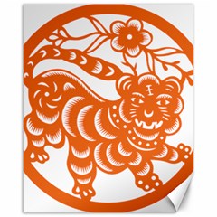 Chinese Zodiac Signs Tiger Star Orangehoroscope Canvas 16  X 20   by Mariart