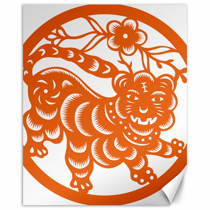 Chinese Zodiac Signs Tiger Star Orangehoroscope Canvas 16  x 20  