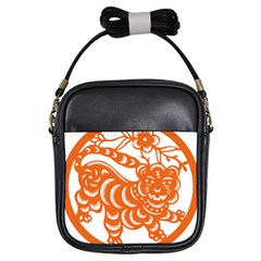 Chinese Zodiac Signs Tiger Star Orangehoroscope Girls Sling Bags by Mariart