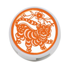 Chinese Zodiac Signs Tiger Star Orangehoroscope 4-port Usb Hub (one Side)