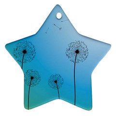 Flower Back Blue Green Sun Fly Ornament (star) by Mariart