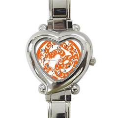 Chinese Zodiac Horoscope Snake Star Orange Heart Italian Charm Watch by Mariart