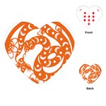 Chinese Zodiac Horoscope Snake Star Orange Playing Cards (Heart)  Front