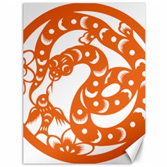 Chinese Zodiac Horoscope Snake Star Orange Canvas 36  X 48   by Mariart