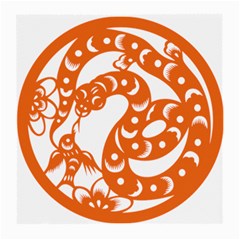 Chinese Zodiac Horoscope Snake Star Orange Medium Glasses Cloth by Mariart