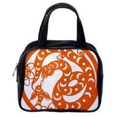 Chinese Zodiac Horoscope Snake Star Orange Classic Handbags (one Side)