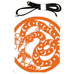 Chinese Zodiac Horoscope Snake Star Orange Shoulder Sling Bags