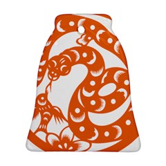 Chinese Zodiac Horoscope Snake Star Orange Ornament (bell) by Mariart