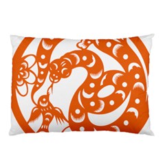 Chinese Zodiac Horoscope Snake Star Orange Pillow Case (two Sides)