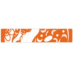 Chinese Zodiac Horoscope Snake Star Orange Flano Scarf (large)