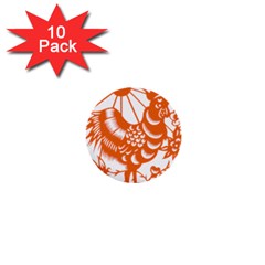 Chinese Zodiac Horoscope Zhen Icon Star Orangechicken 1  Mini Buttons (10 pack) 