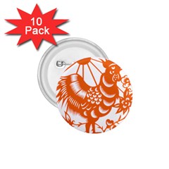 Chinese Zodiac Horoscope Zhen Icon Star Orangechicken 1 75  Buttons (10 Pack) by Mariart