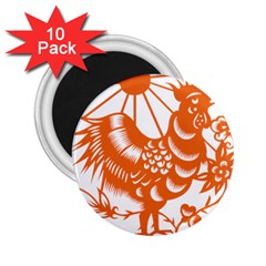 Chinese Zodiac Horoscope Zhen Icon Star Orangechicken 2 25  Magnets (10 Pack)  by Mariart