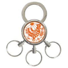 Chinese Zodiac Horoscope Zhen Icon Star Orangechicken 3-ring Key Chains
