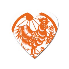 Chinese Zodiac Horoscope Zhen Icon Star Orangechicken Heart Magnet by Mariart