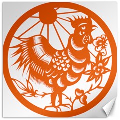 Chinese Zodiac Horoscope Zhen Icon Star Orangechicken Canvas 12  x 12  