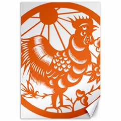 Chinese Zodiac Horoscope Zhen Icon Star Orangechicken Canvas 12  X 18   by Mariart