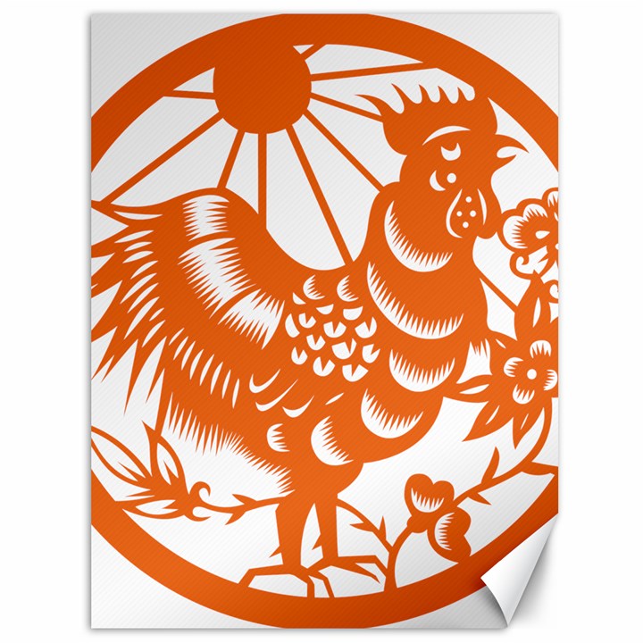 Chinese Zodiac Horoscope Zhen Icon Star Orangechicken Canvas 36  x 48  