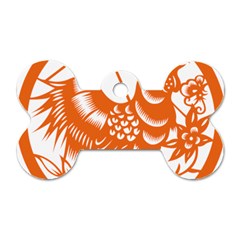 Chinese Zodiac Horoscope Zhen Icon Star Orangechicken Dog Tag Bone (One Side)