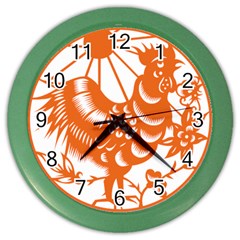 Chinese Zodiac Horoscope Zhen Icon Star Orangechicken Color Wall Clocks