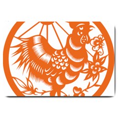Chinese Zodiac Horoscope Zhen Icon Star Orangechicken Large Doormat 
