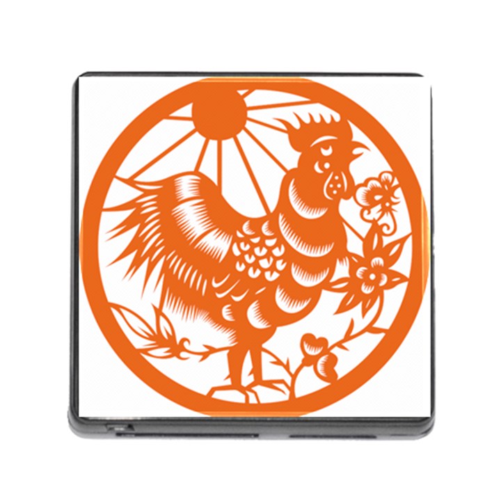 Chinese Zodiac Horoscope Zhen Icon Star Orangechicken Memory Card Reader (Square)