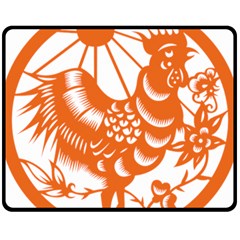 Chinese Zodiac Horoscope Zhen Icon Star Orangechicken Fleece Blanket (Medium) 