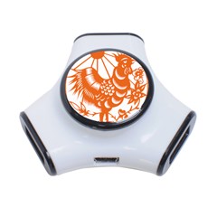 Chinese Zodiac Horoscope Zhen Icon Star Orangechicken 3-Port USB Hub