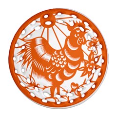 Chinese Zodiac Horoscope Zhen Icon Star Orangechicken Ornament (Round Filigree)