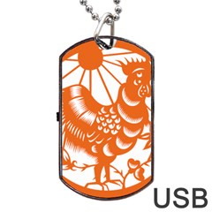 Chinese Zodiac Horoscope Zhen Icon Star Orangechicken Dog Tag USB Flash (Two Sides)