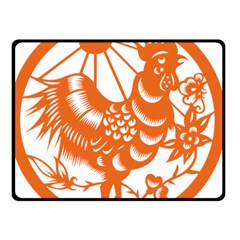 Chinese Zodiac Horoscope Zhen Icon Star Orangechicken Double Sided Fleece Blanket (Small) 