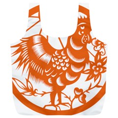 Chinese Zodiac Horoscope Zhen Icon Star Orangechicken Full Print Recycle Bags (L) 